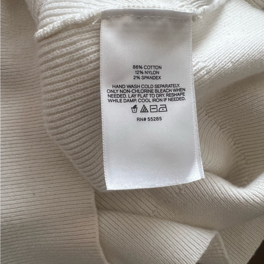 Express Cream Ribbed Knit Top - Picture 5 of 6